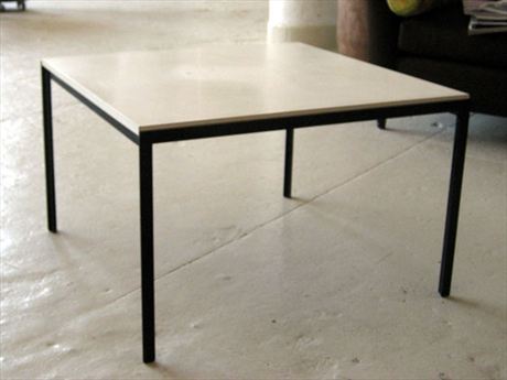 Coffee Table w/ White Top and Chrome Legs