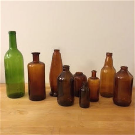 Variety Vintage Bottles - Great for Center Pieces!