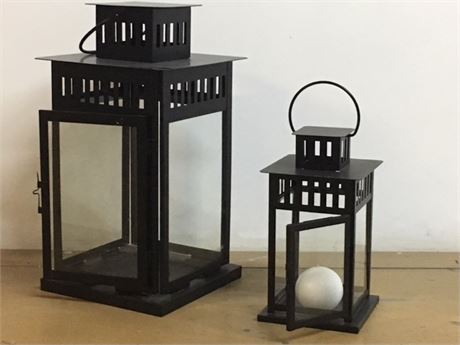 Black Ikea Lanterns (with garden hooks)