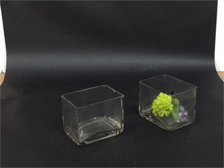 Small Clear floral "Cubes"