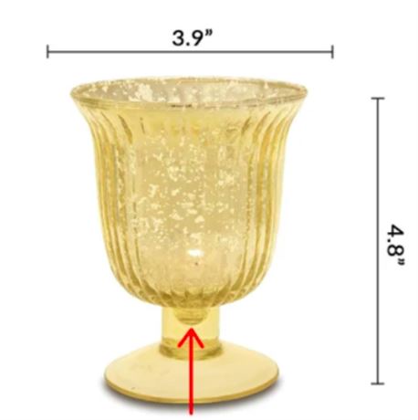 Cultural Intrigue Gold Mercy Glass Vases or Candle holders